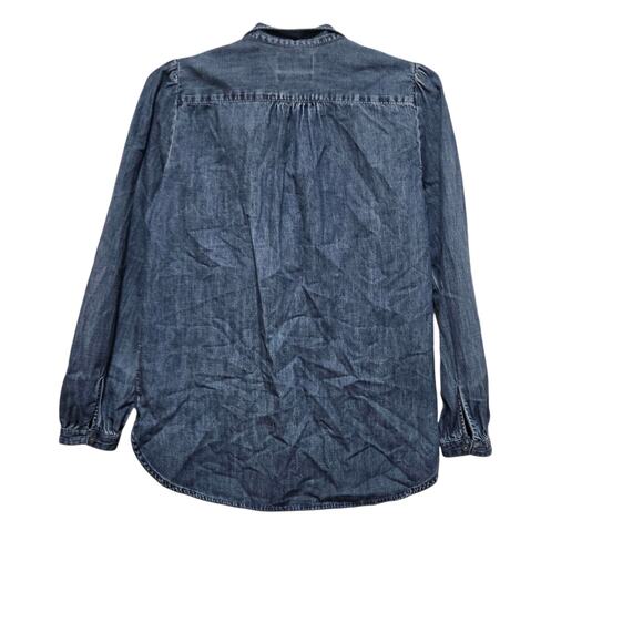 J.Crew Tie-Neck Chambray Button Down Shirt Size 0 - Picture 2 of 10